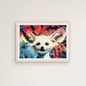 Vibrant Fennec Fox Art Print By MalloryJane. Framed 18"x26", Signed And Numbered